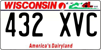 WI license plate 432XVC