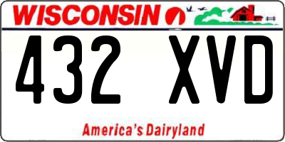 WI license plate 432XVD