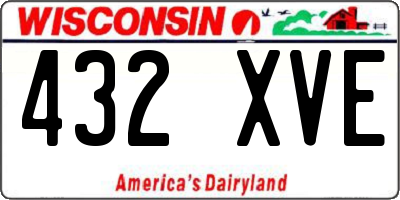 WI license plate 432XVE