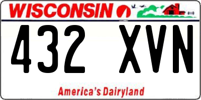 WI license plate 432XVN