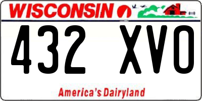 WI license plate 432XVO