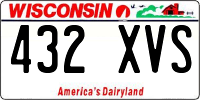 WI license plate 432XVS