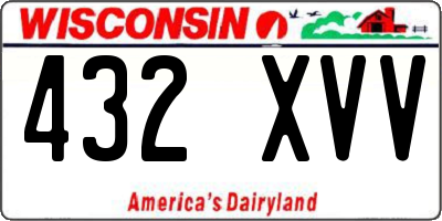 WI license plate 432XVV