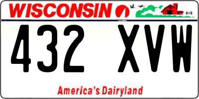 WI license plate 432XVW