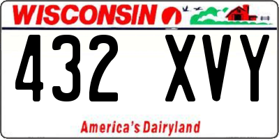 WI license plate 432XVY