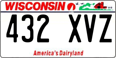 WI license plate 432XVZ