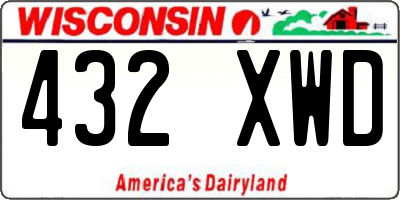 WI license plate 432XWD