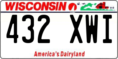 WI license plate 432XWI
