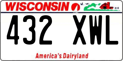 WI license plate 432XWL