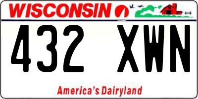 WI license plate 432XWN