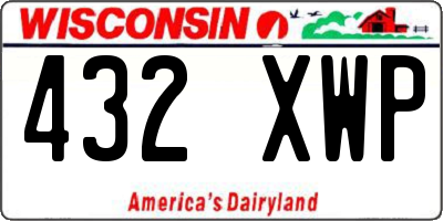 WI license plate 432XWP