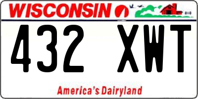 WI license plate 432XWT