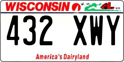 WI license plate 432XWY