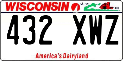 WI license plate 432XWZ