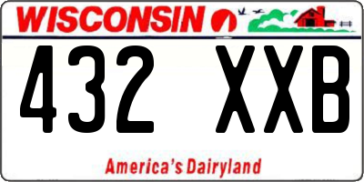 WI license plate 432XXB