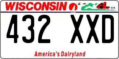 WI license plate 432XXD
