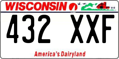 WI license plate 432XXF