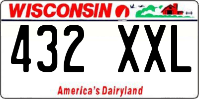 WI license plate 432XXL