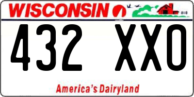 WI license plate 432XXO