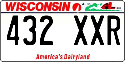 WI license plate 432XXR