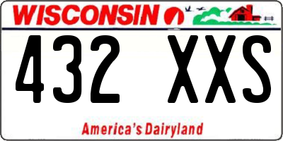 WI license plate 432XXS