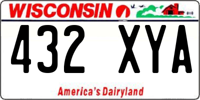 WI license plate 432XYA