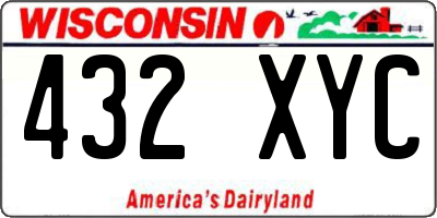 WI license plate 432XYC