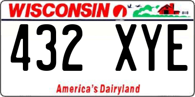 WI license plate 432XYE