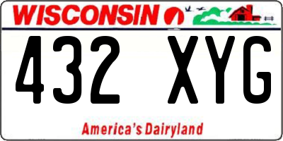 WI license plate 432XYG