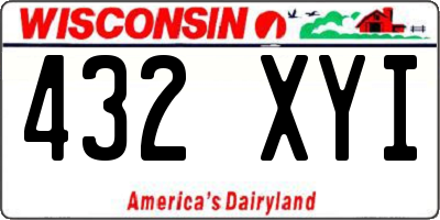 WI license plate 432XYI
