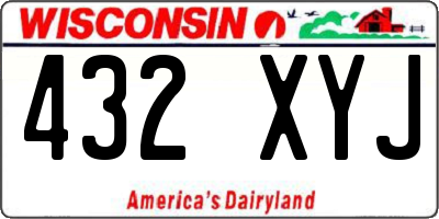 WI license plate 432XYJ