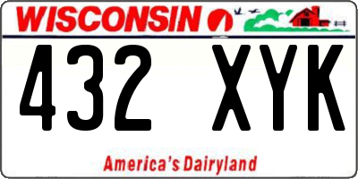 WI license plate 432XYK