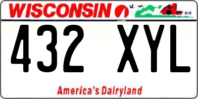 WI license plate 432XYL