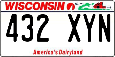 WI license plate 432XYN