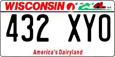 WI license plate 432XYO