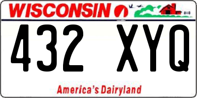 WI license plate 432XYQ