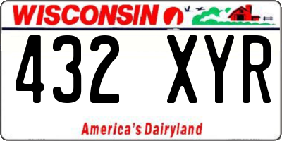 WI license plate 432XYR