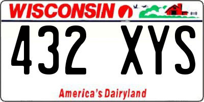 WI license plate 432XYS