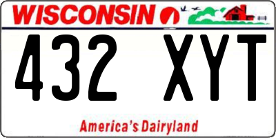 WI license plate 432XYT