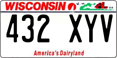 WI license plate 432XYV