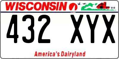 WI license plate 432XYX