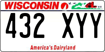 WI license plate 432XYY