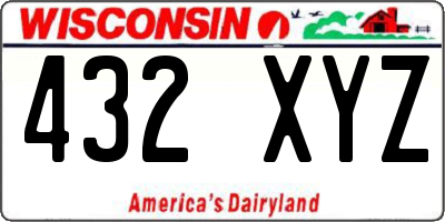 WI license plate 432XYZ