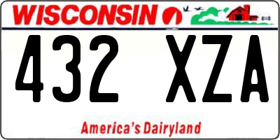 WI license plate 432XZA