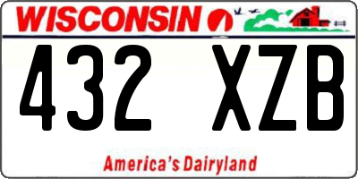 WI license plate 432XZB