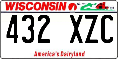 WI license plate 432XZC