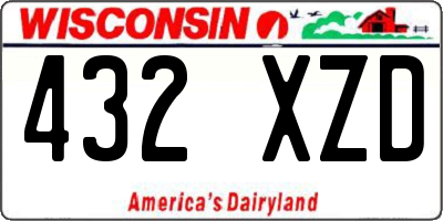 WI license plate 432XZD