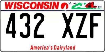 WI license plate 432XZF