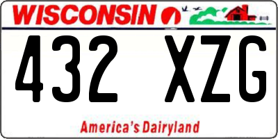 WI license plate 432XZG