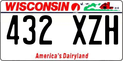 WI license plate 432XZH
